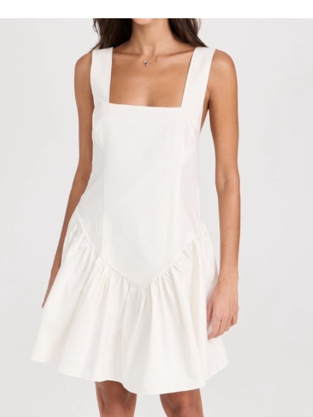 O.P.T. -NWT - Sleeveless White Square-Neck Flared Mini Dress